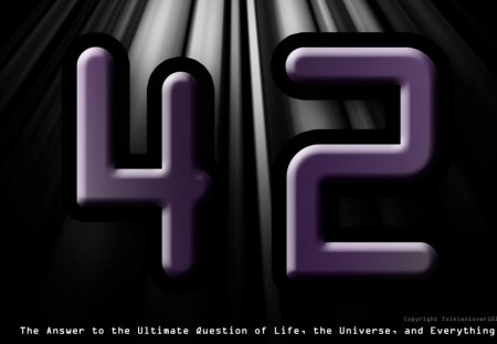 42... is the Answer - 42, hitchhiker, hhgttg, fourty two, hitch-hikers, ultimate question, ultimate answer, earth