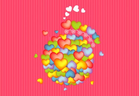 Hearts - cg, color, abstract, heart