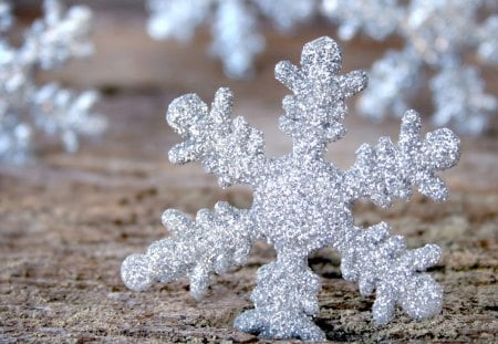 Snowflake - white, decoration, snowflake, ornament, glitter, christmas