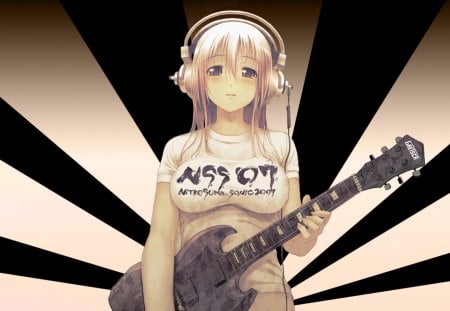 Guitar Girl 2.0 - anime girl, guitar, cant think of a fourth, tan