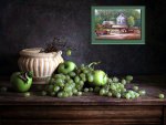 Green Apples & Grapes Still Life