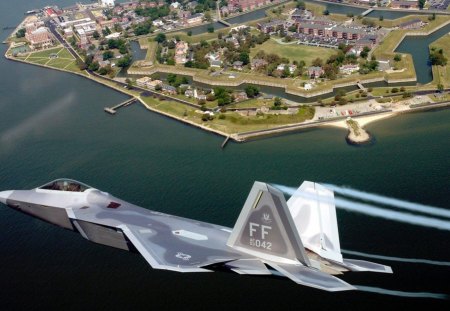 F 22 Fly Over - f 22, fighter jet, f 22 in action, f 22 raptor over a city, f 22 fly over, f 22 raptor