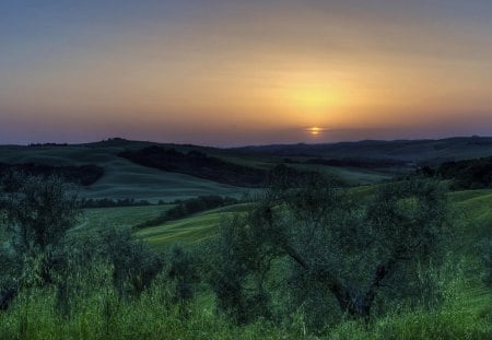 Sunset in Tuscany - clouds, sunset, tuscany, sky