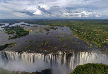 Victoria Falls - tree, falls, victoria, river