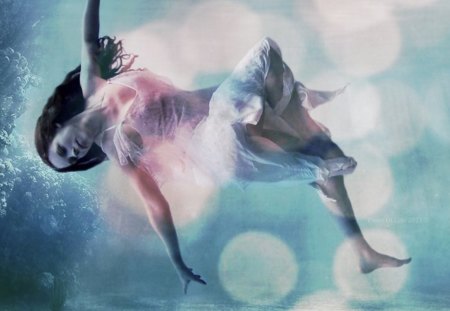 under the surface - fairy, fantasy, ocean, blue