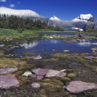 Pond and the Garden Wall, Glacier National Park, Montana