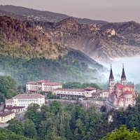 superb monastery at covadonga spain