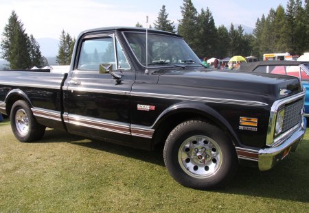 1971 Chevrolet Cheyenne super 10 - 350 - chevrolet, nickel, black, photography, truck, tires