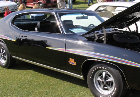 1968 Pontiac Firebird GTO - white, photography, tires, pontiac, engine, black