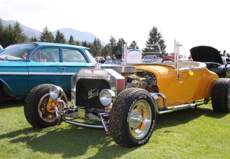 1926 Ford Roadmaster - nickel, chrome, photography, tires, ford, engine, headlights, yellow, windshields