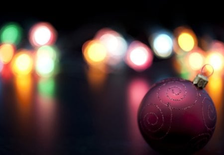 Christmas Lights - nature, ornament, purple, winter, ball, wonderful, christmas, lights