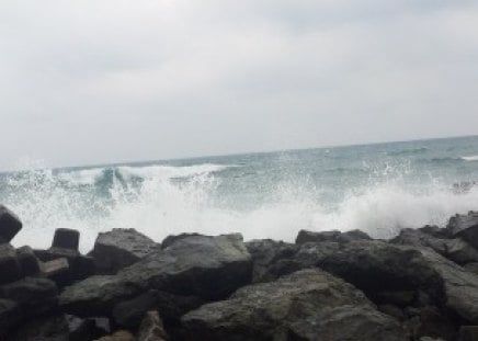 Black Sea - sea, stone, water, black sea