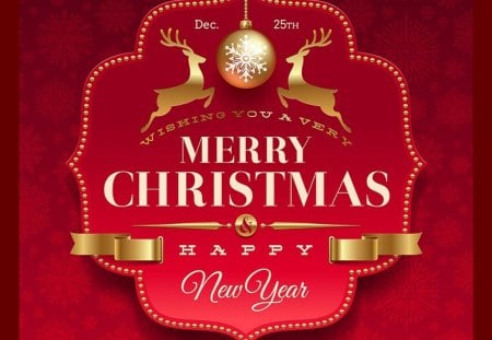 Happy-New-Year-and-Merry-Christmas - merry-christmas, wallpaper, happy-new-year, beautiful