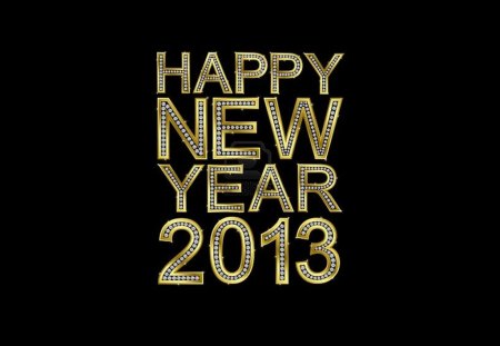 New-Year-2013 - 2013, wallpaper, golden-with-diamonds, new-year