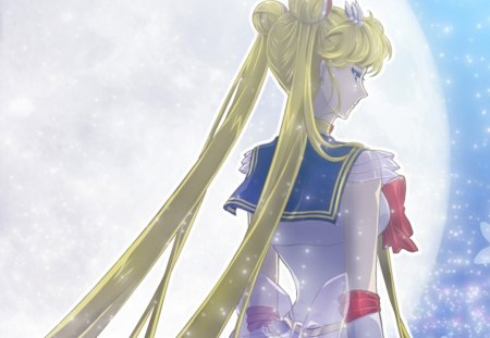 Sailor Moon - princess serenity, usagi tsukino, cute, blonde, anime girl, girl, ribbon, blonde hair, sailor moon, magical girl, sweet, anime, dress, long hair, moon, serena, female, princess