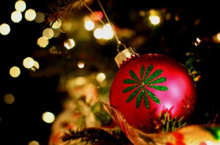 HOLIDAY DECORATION - ball, red, pattern, holidays, tree, toys, christmas, new year