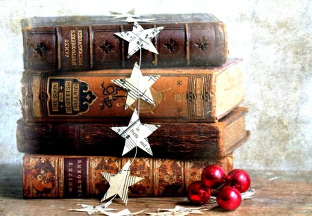 PRECIOUS BOOKS - decoration, old, toys, books, stars