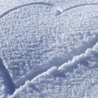 Heart in the snow