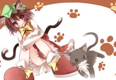 Touhou+cats=world domination - girl, cat, video game, anime, manga