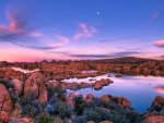 a beautiful lake of rocks