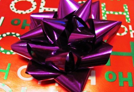 Purple Bow - purple christmas bow, purple christmas, christmas bow, purple bow