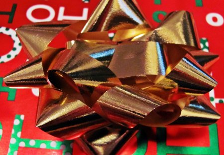 Golden Bow - golden bow, gold bow, gold christmas bow, christmas bow