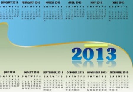 Calendar 2013 - year, simple, calendar, new