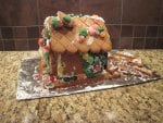 gingerbread house with brown roof