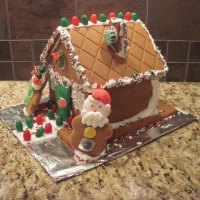 gingerbread house with a chimney