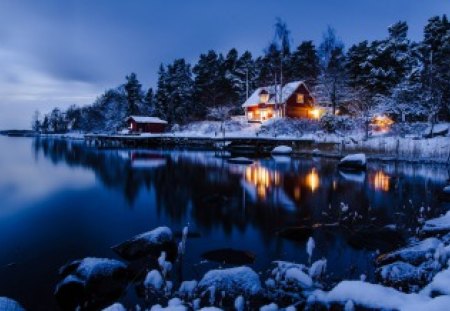 *** Beautiful Wintar Night *** - winter, nature, beautiful, lights, night