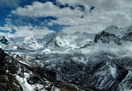 clouds over the mountains - over, clouds, mountains, sky