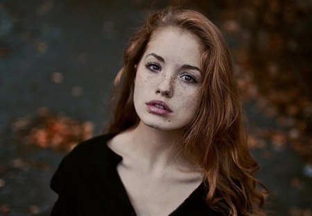 * - freckled, red hair, woman, model