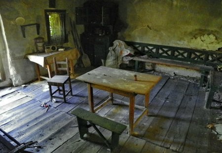 Abandoned house - room, abandoned, house, old