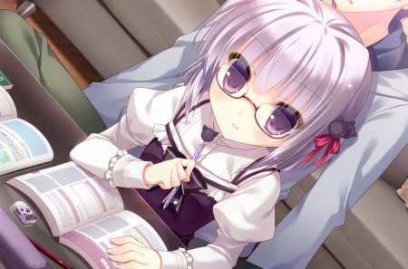 Anime - anime, school uniform, game cg, long hair