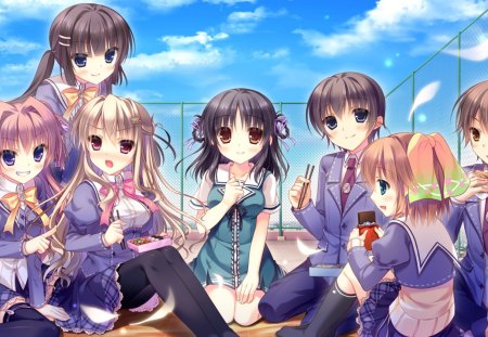 Anime - school uniform, anime, long hair, game cg