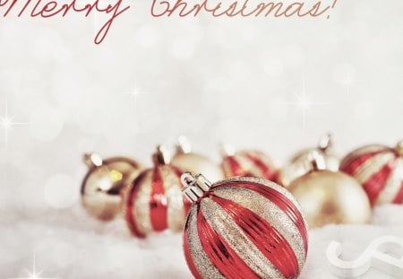 Everyone, - foreverbackground, snowflakes, balls, snow, ornament, gold, love, white, red, bright, merry christmas, stripes