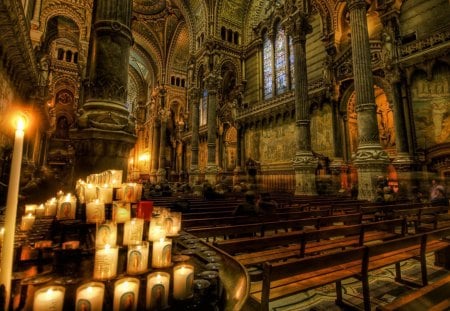 cathedral - cathedral, candle, church, building