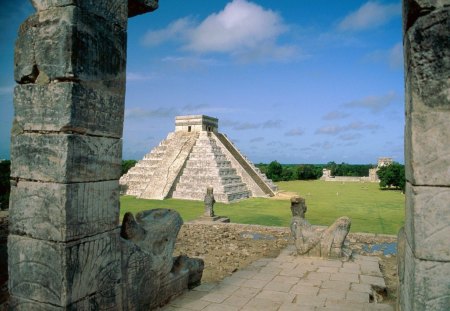 mexico - mexico, pyramid, field, maya