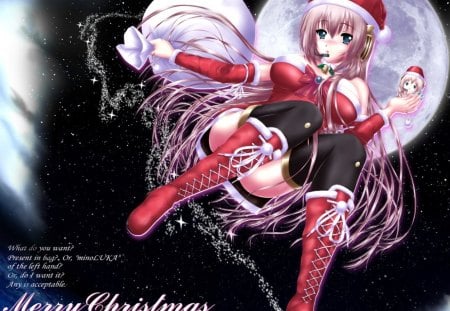 Merry Christmas - santa, anime, merry christmas, cute girl