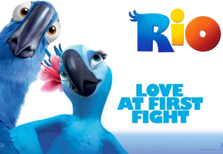 Rio Love At First Fight - animated movie, rio, blue, movies, cool