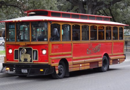 San Antonio City Trolley Bus - bus, trolley, san antonio, city trolley bus