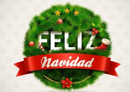 Happy new year - pretty, fun, eve, joy, feliz navidad, wishes, spanish, nice, mood, winter, decoration, happy new year, beautiful, balls, lovely, christmas, colorful, wreath, noel, green, new year, background