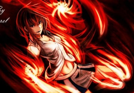 on fire - serel, girl, fire, school