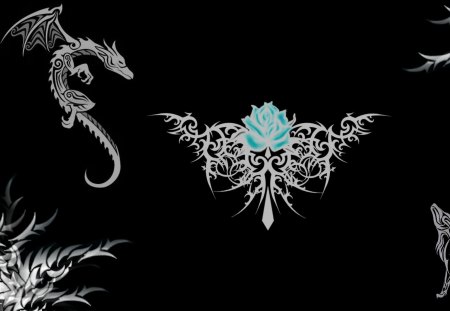 Hope - hope, dragon, wolve, rose