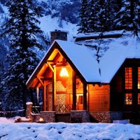 Mountain house in winter