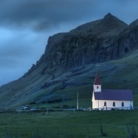 beautiful country church in iceland