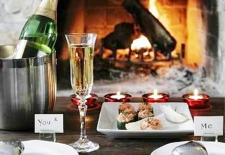 Just The Two of Us - fireplace, the two of us, romantic date, you and me