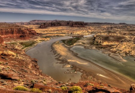 Canyon - the canyon, the clouds, the sky, the river