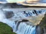 amazing waterfall in a canyon in iceland