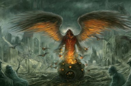 DARK ANGEL 3 - holocaust, wings, war, angel, death, dark, wallpaper